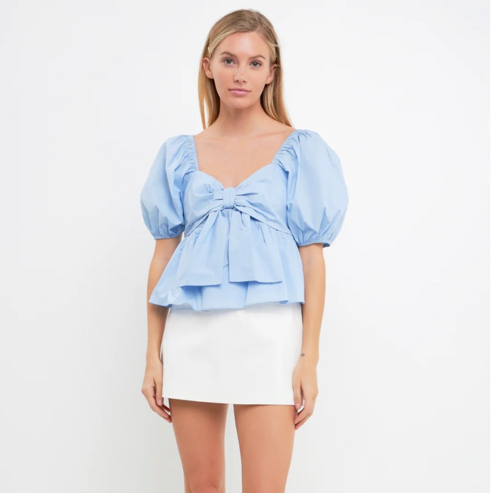 ENGLISH FACTORY SWEETHEART TOP WITH BOW